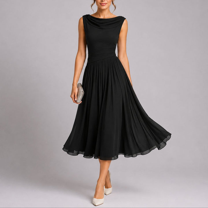 Olivia | Trendy Fall Wedding Pleated Midi Dress