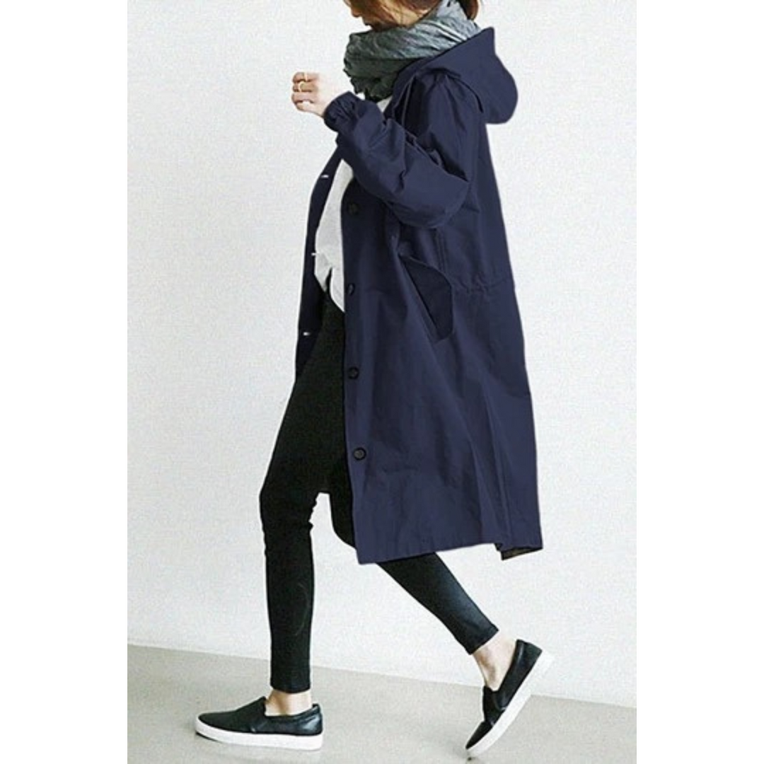 Eleanor | Functional And Elegant Long Hooded Trench Coat