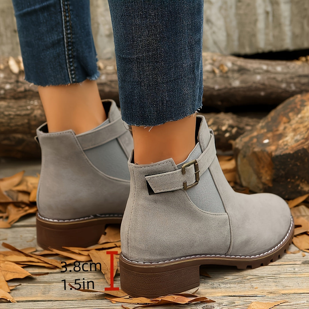 Florence | Chelsea-Stiefeletten mit Schnallendetail und Profilsohle