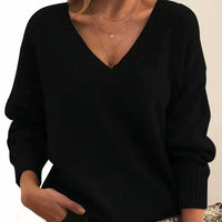Elena | Luxuriöser Strickpullover mit V-Ausschnitt und Kaschmir-Mischung