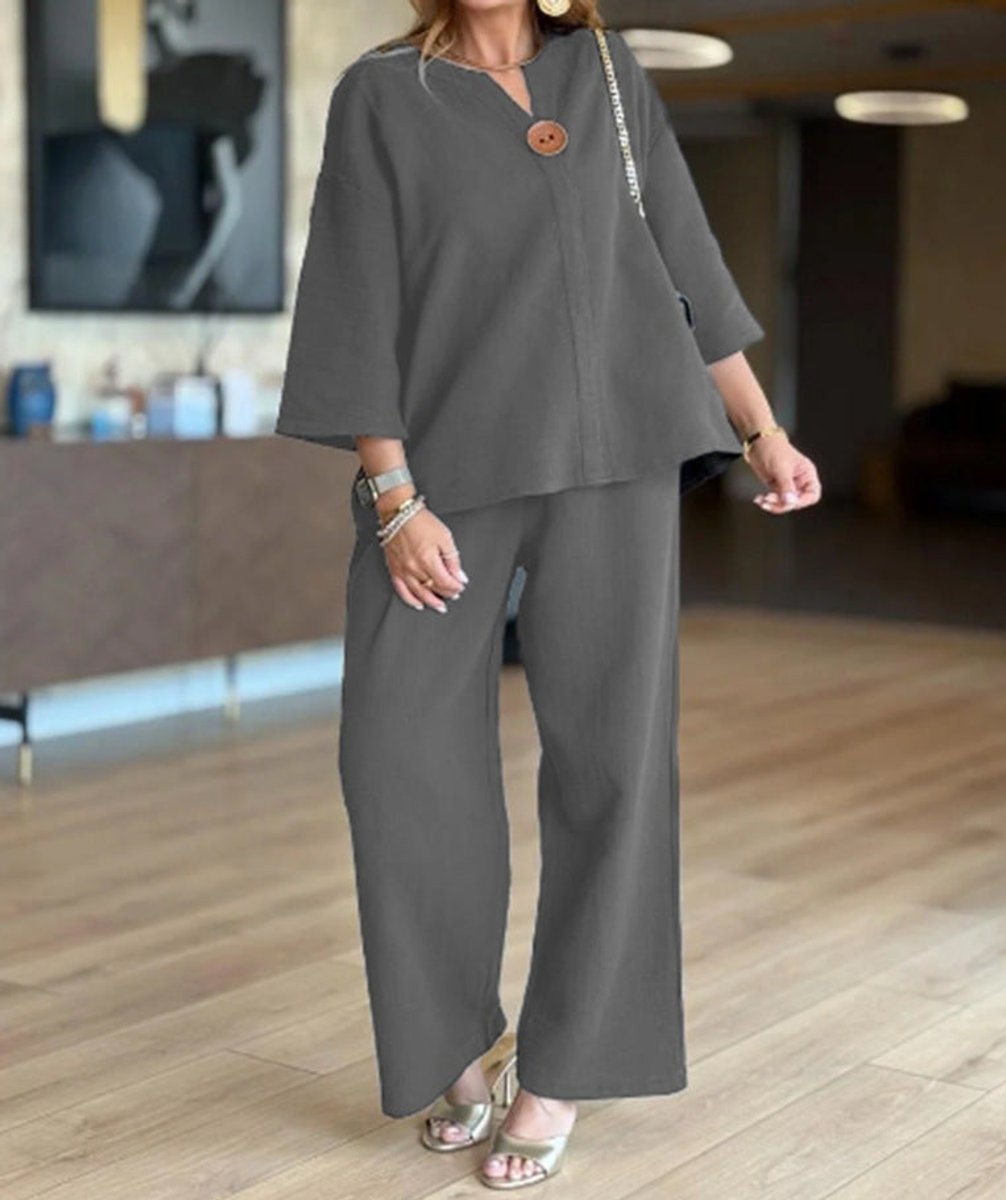 Rebecca | Lockeres Tunika-Oberteil und Set aus Hosen mit weitem Bein