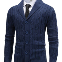Dominic | Classic Cable Knit Shawl Collar Cardigan
