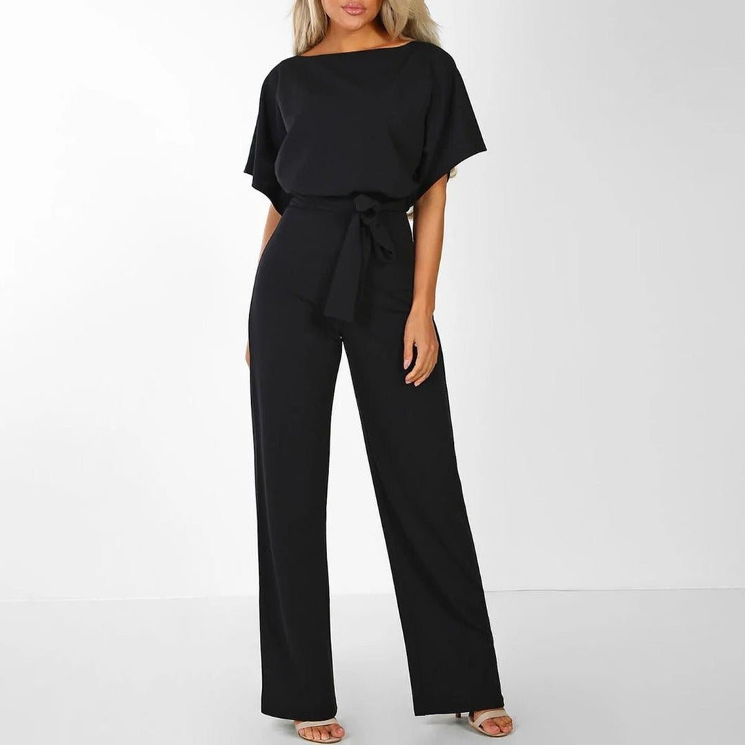 Viola | Casual Short Sleeve Jumpsuit with Belt for Women