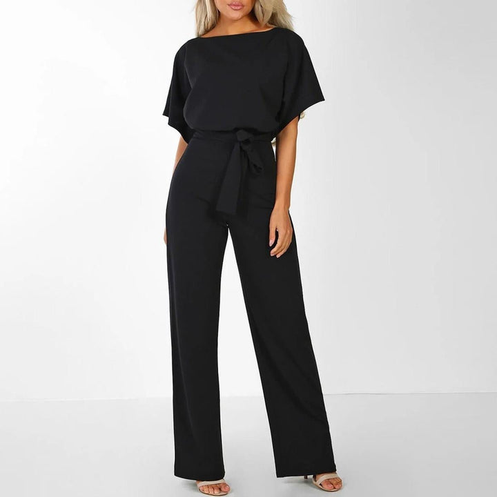 Viola | Casual Short Sleeve Jumpsuit with Belt for Women