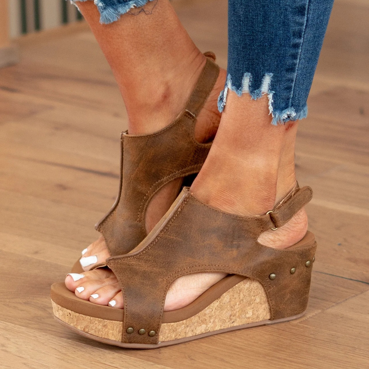 Isla | Sandali ortopedici a cuneo con morbido comfort in suede