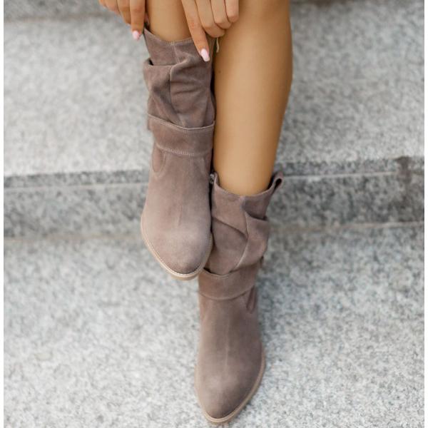 Dede | Relaxed-Fit Slouch Ankle Boots with Low Block Heel