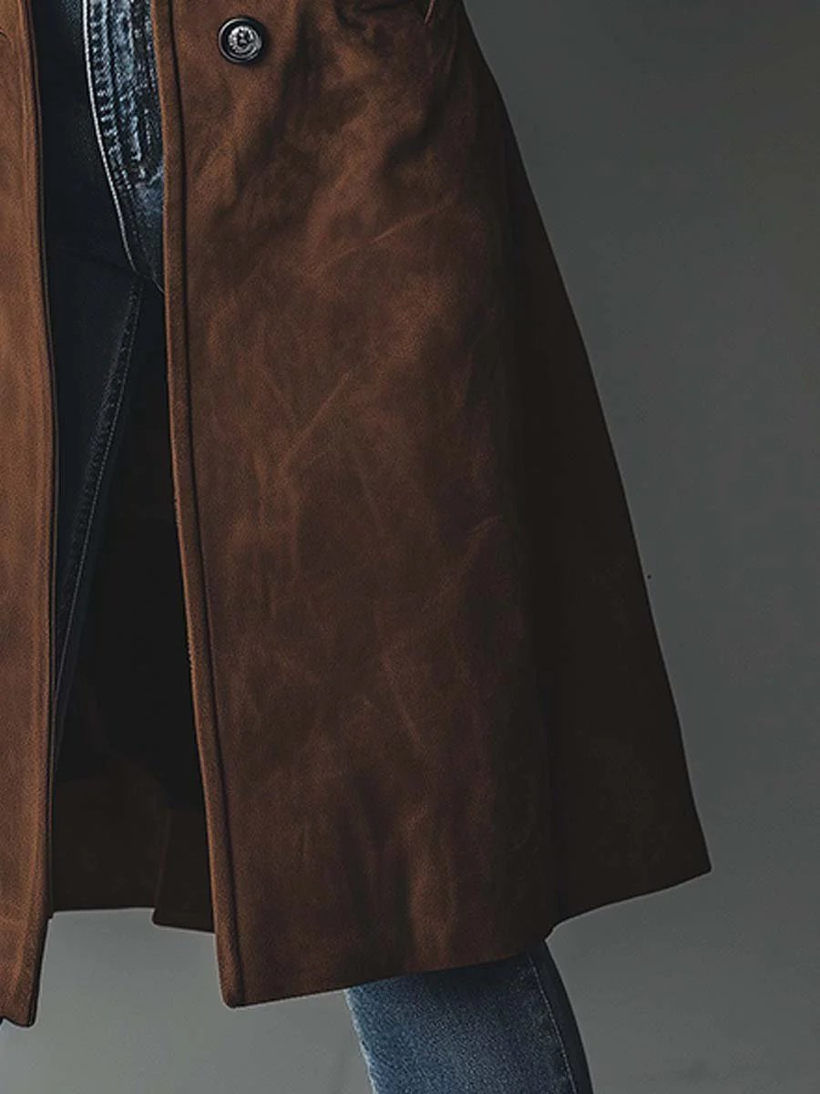 Lara | Elegant Longline Double-Breasted Trench Coat