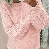 Isabella | Relaxed Lantern-Sleeve Textured Knit Sweater