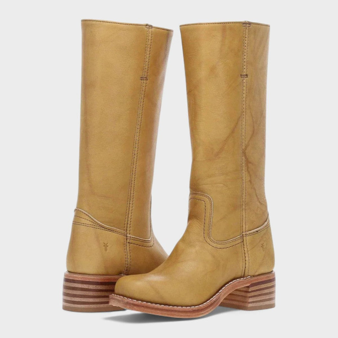 Terrie | Klassische, genähte Western-Lederstiefel bis zum Knie