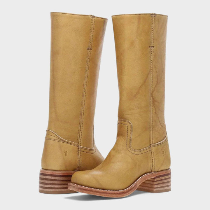 Terrie | Klassische, genähte Western-Lederstiefel bis zum Knie