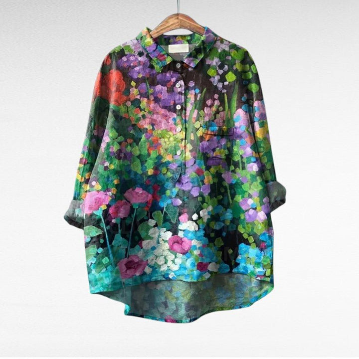 Colleen | Long Sleeve Blouse – Classic Multicolor Style