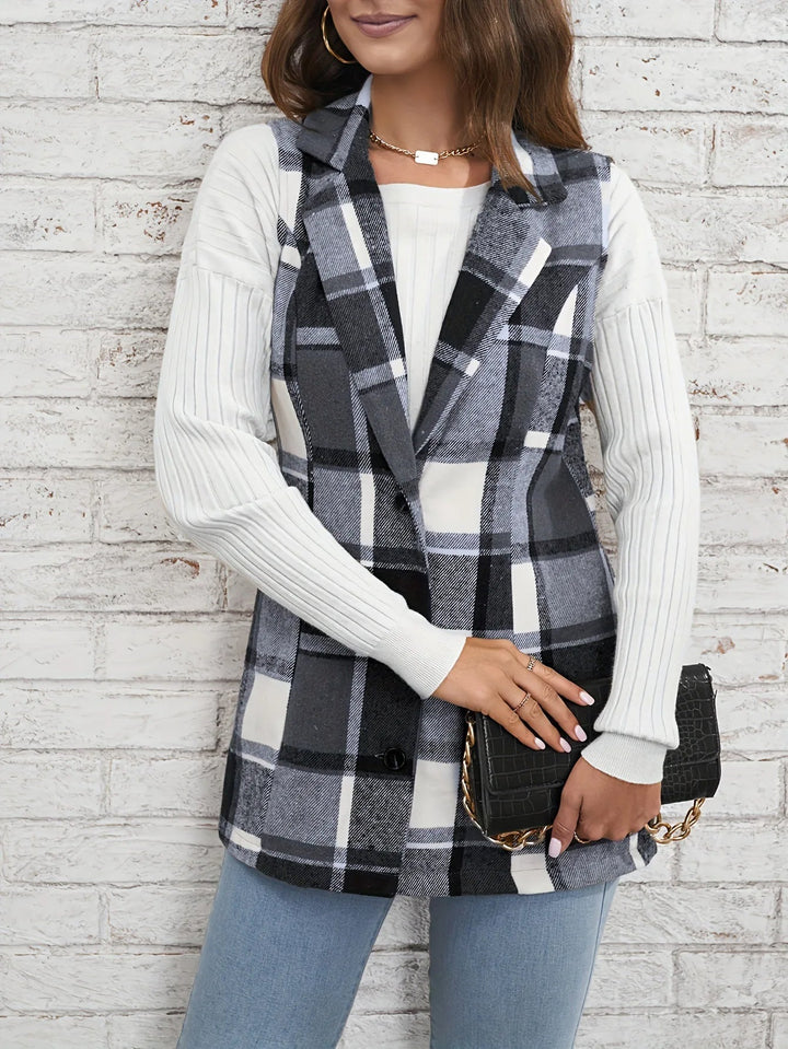 Emma | Elegant Plaid Tailored Vest