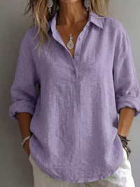 Evelyn | Locker geschnittene Bluse mit Kragen und Knopfleiste