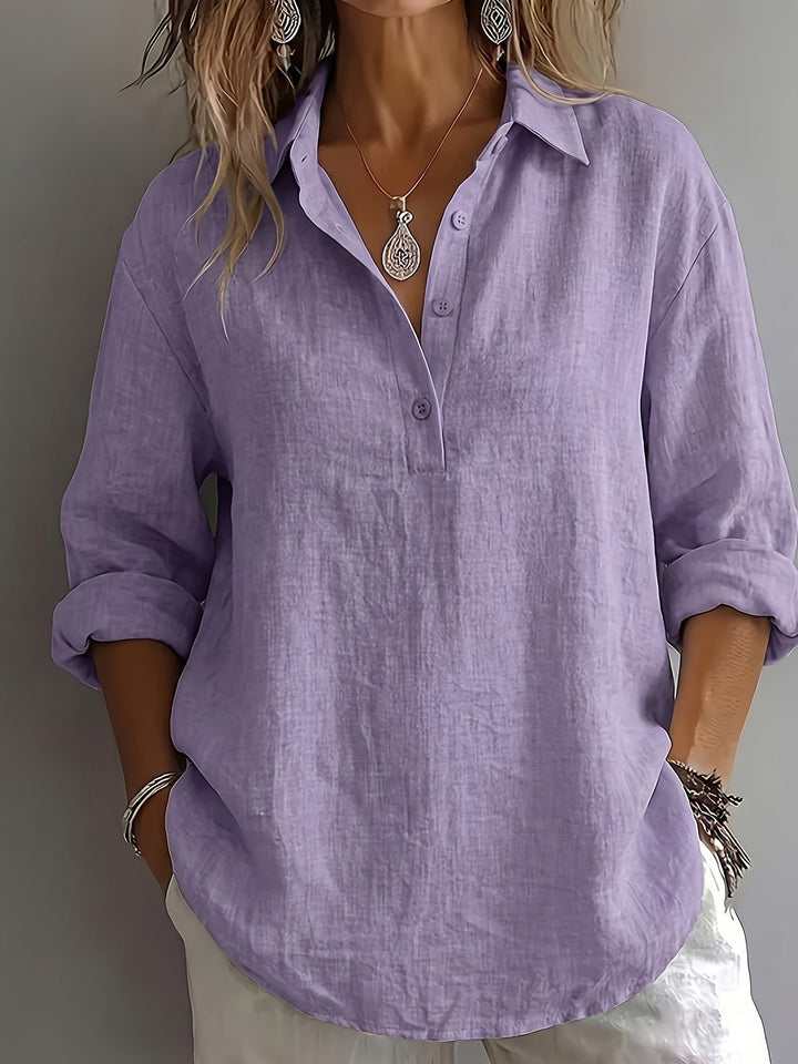 Freya | Relaxed Collared Blouse – Effortless Everyday Style for Women