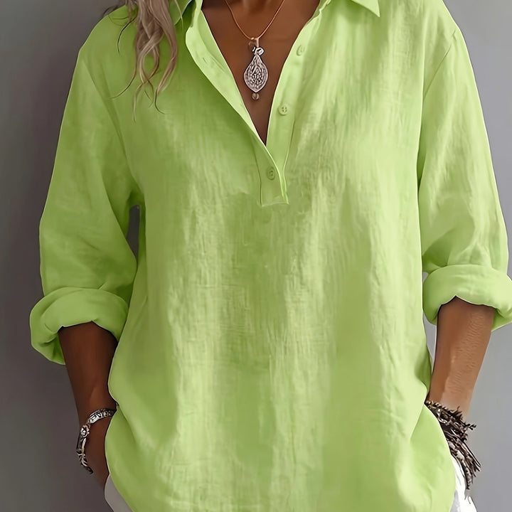 Freya | Relaxed Collared Blouse – Effortless Everyday Style for Women