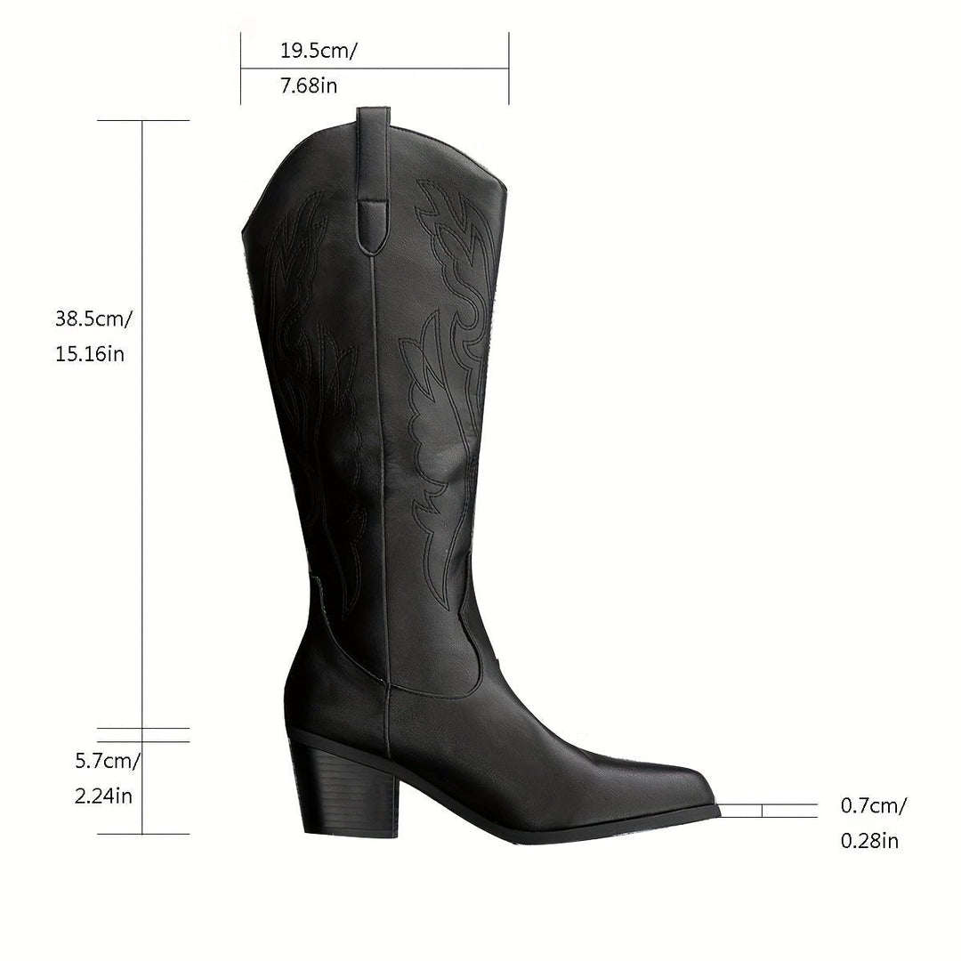 Franziska | Elegant And Stylish Wide-Calf Cowboy Boots