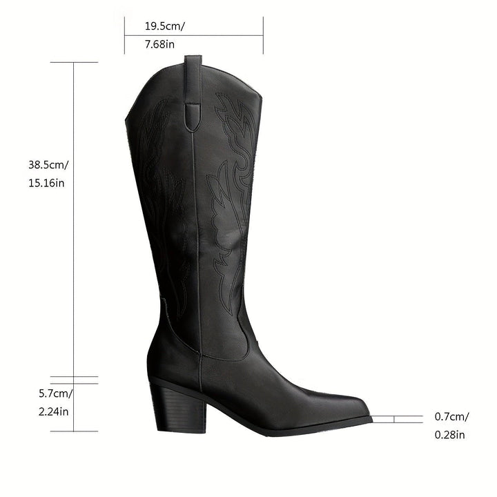 Franziska | Elegant And Stylish Wide-Calf Cowboy Boots