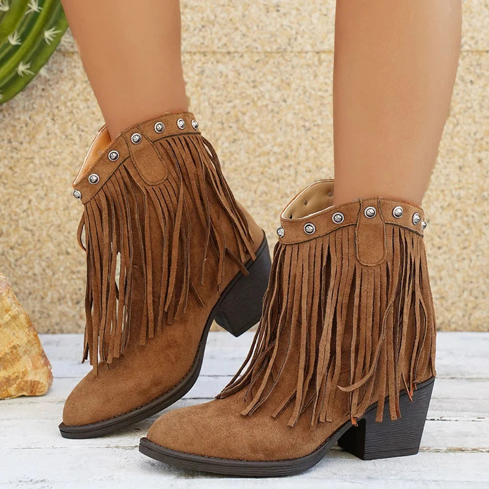 Cynthia | Stylish And Comfortable Fringe Cowboy Boots