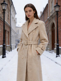 Sophia | Eleganter langer Teddymantel mit Gürtel und zeitlosem, vom Trenchcoat inspiriertem Design