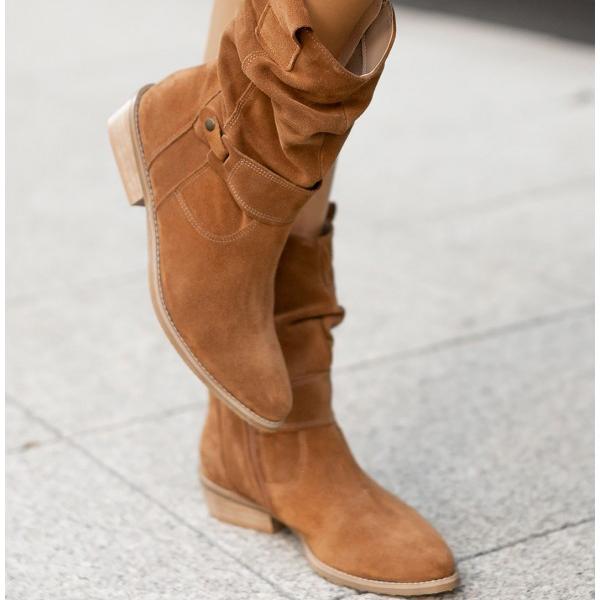 Dede | Relaxed-Fit Slouch Ankle Boots with Low Block Heel