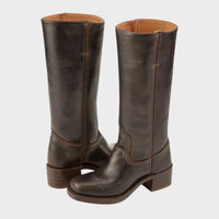 Terrie | Klassische, genähte Western-Lederstiefel bis zum Knie