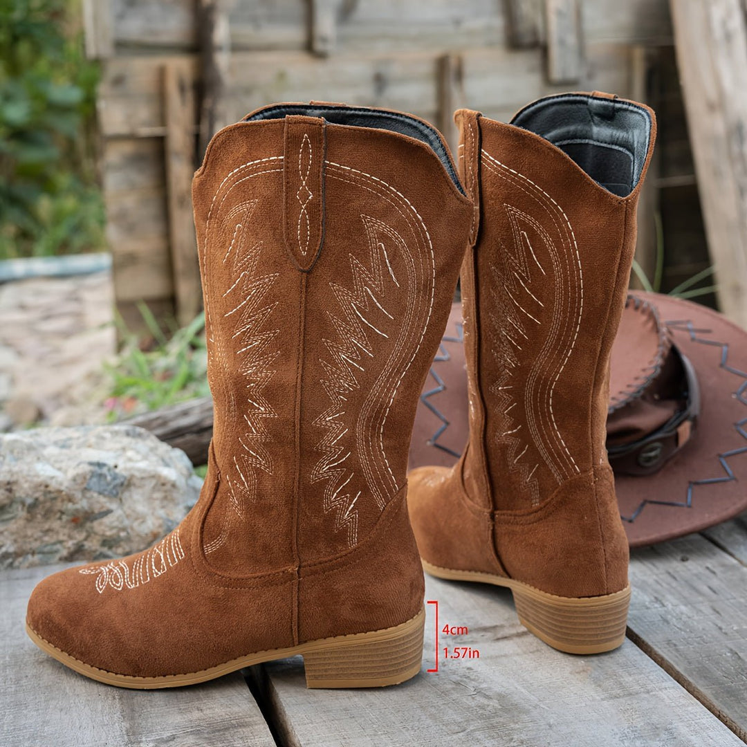 Nicole | Comfortable And Stylish Wide-Calf Cowboy Boots