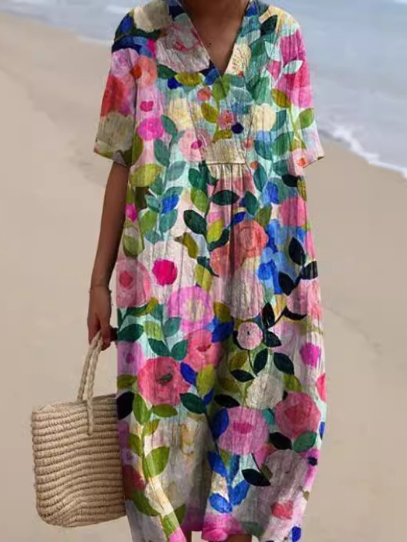 Margaret | Midi Dress – Relaxed Floral Style for Women