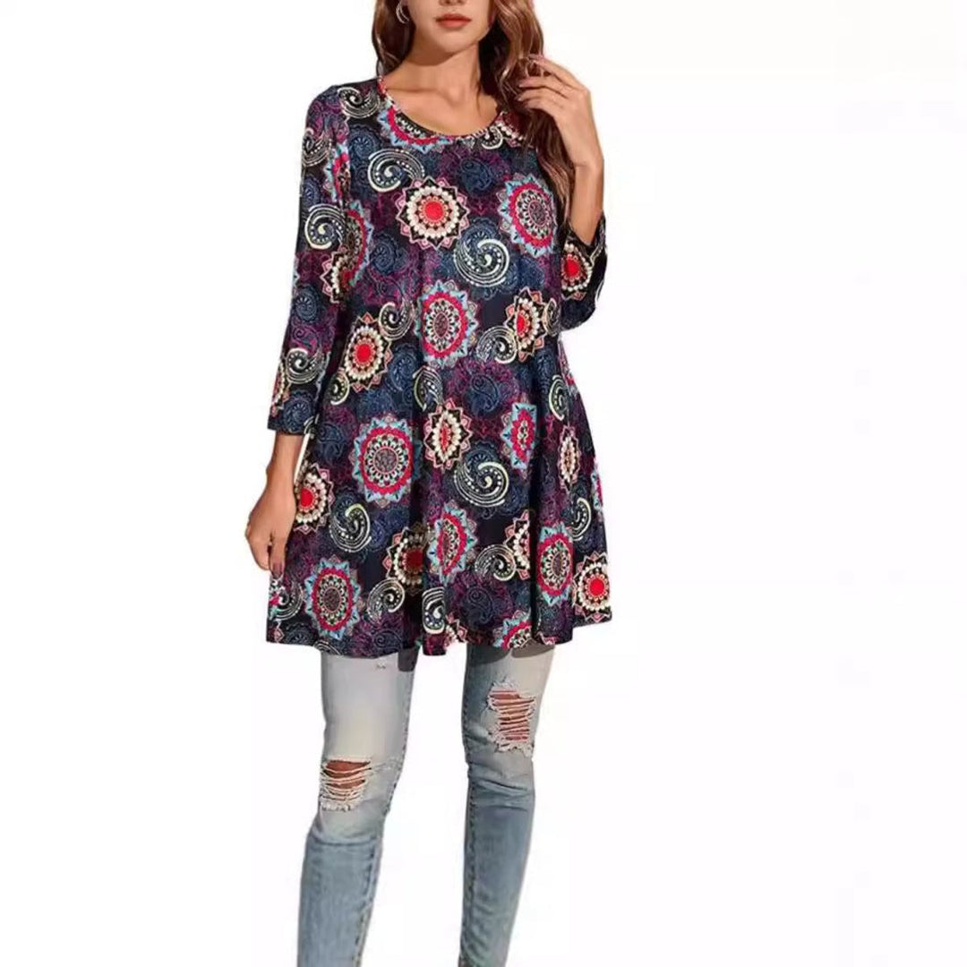 Emily | A-Linien-Tunika mit auffälligem Mandala-Print