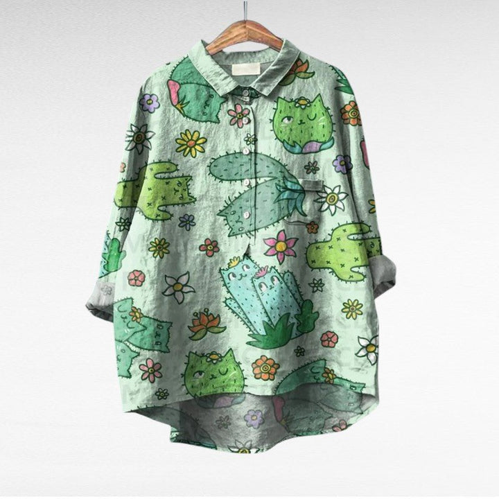 Colleen | Long Sleeve Blouse – Classic Multicolor Style