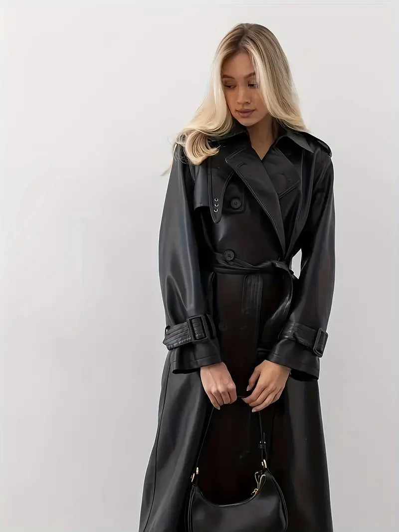 Scarlett | Trench coat in ecopelle elegante e lussuoso
