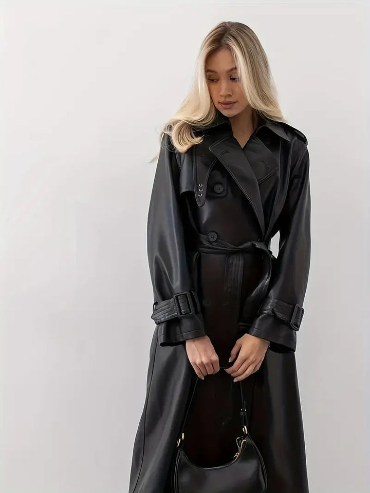Scarlett | Trench coat in ecopelle elegante e lussuoso