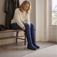 Juliet | Quilted Faux Fur Lined Tall Winter Snow Boots With Deep Tread