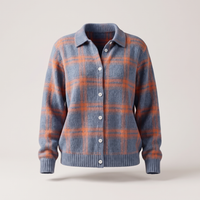 Beatrice | Cardigan in maglia a quadri con bottoni sul davanti