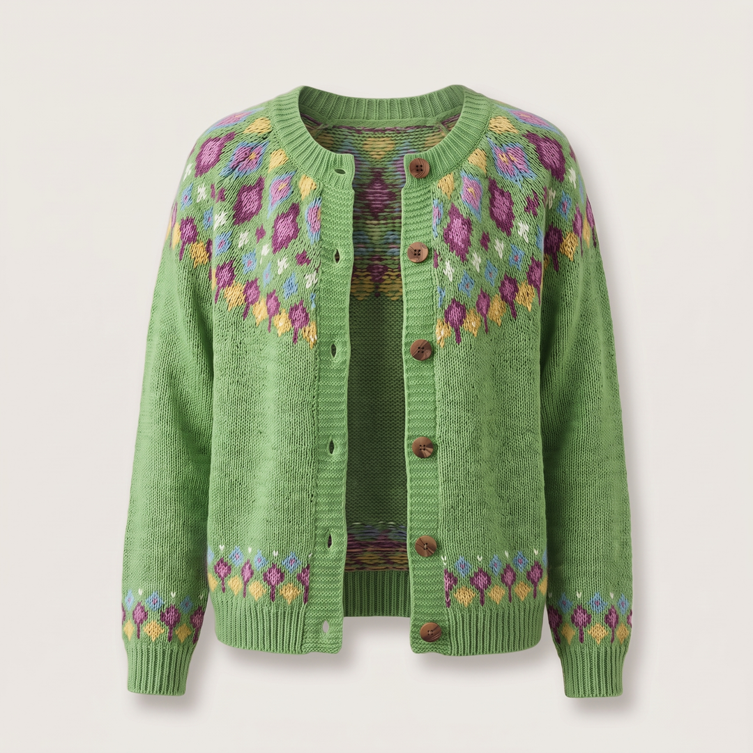 Lucille | Relaxed Casual Button-Knit Cardigan - image 2