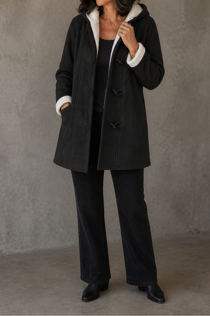 Suedeluxe | Hooded Faux Suede Coat with Plush Lining