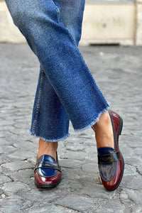 Valerie | Glänzende und elegante dreifarbige Damen-Loafer