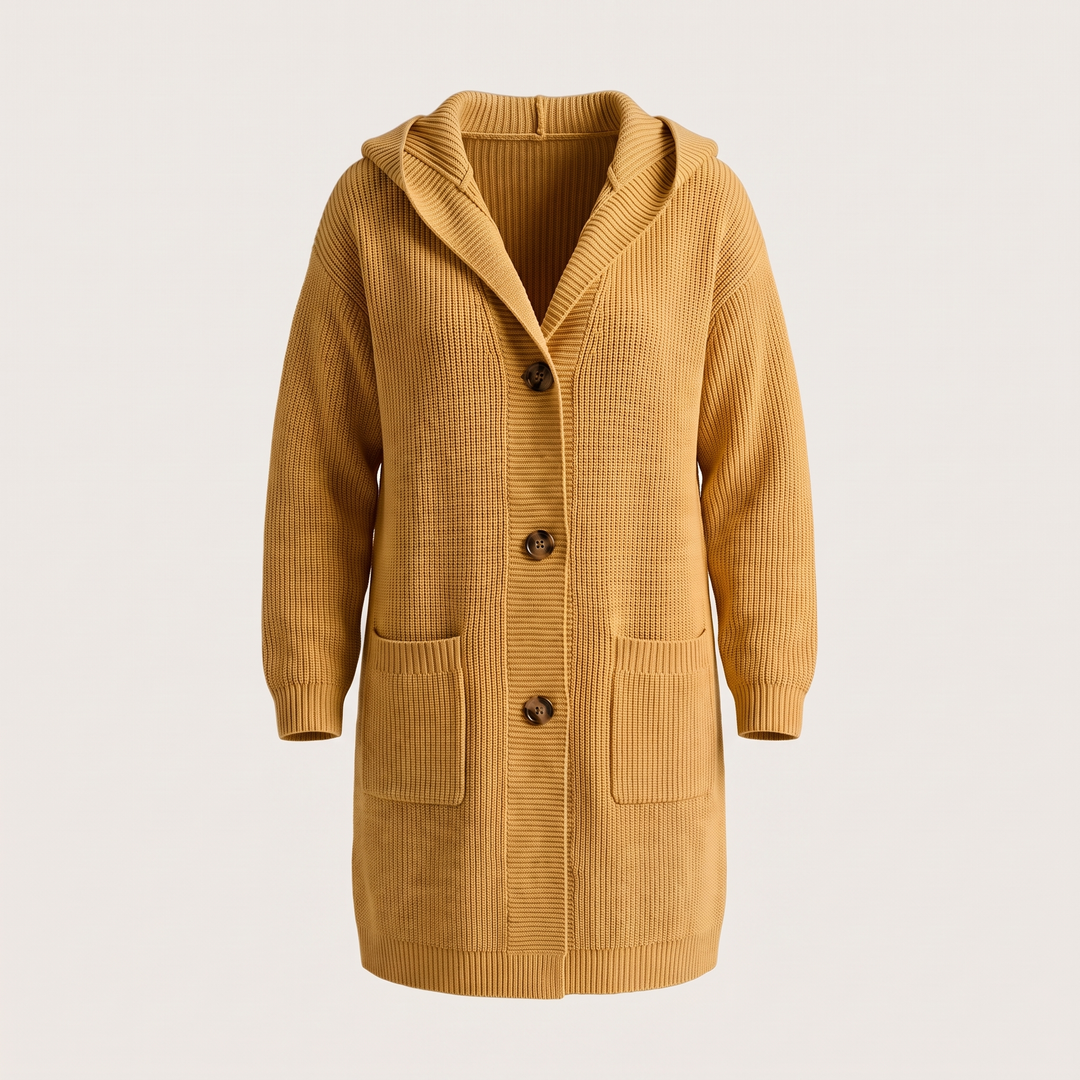 Noelle | Warm Hooded Longline Knit Cardigan - image 4