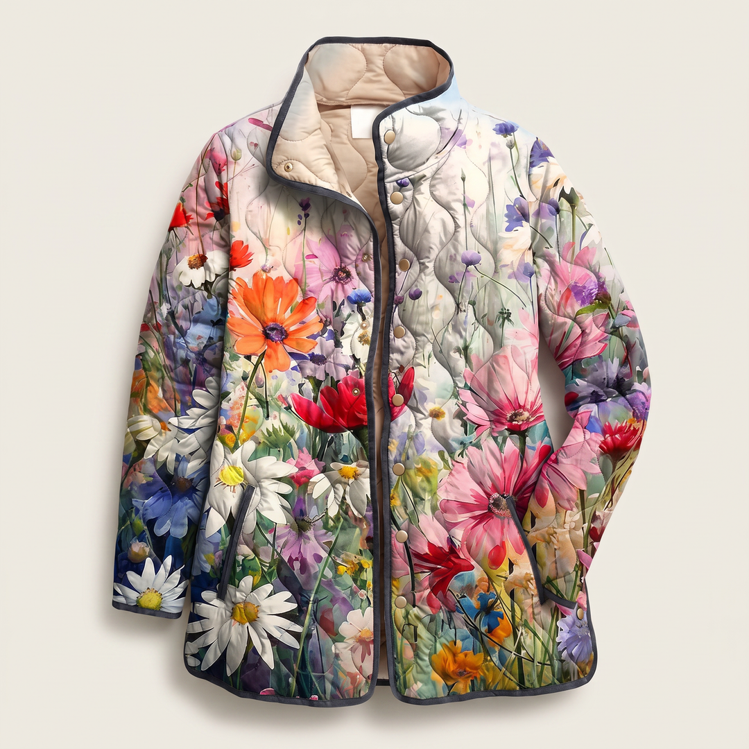 Mira | Quilted Jacket – Lightweight Floral Design for Women