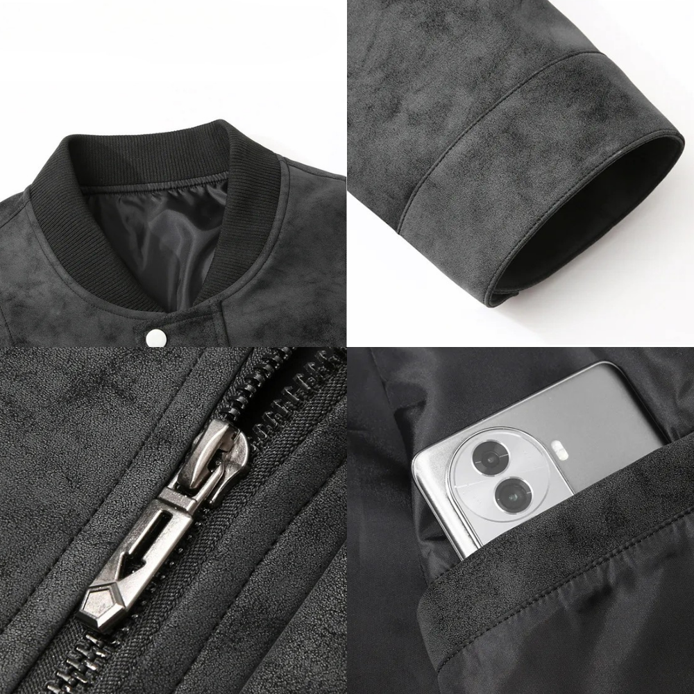 Olyndra | Bomber Jacket – Timeless Vegan Suede Design