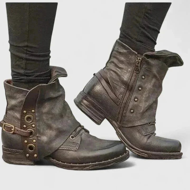 Aria | Stilvolle Distressed-Lederstiefeletten