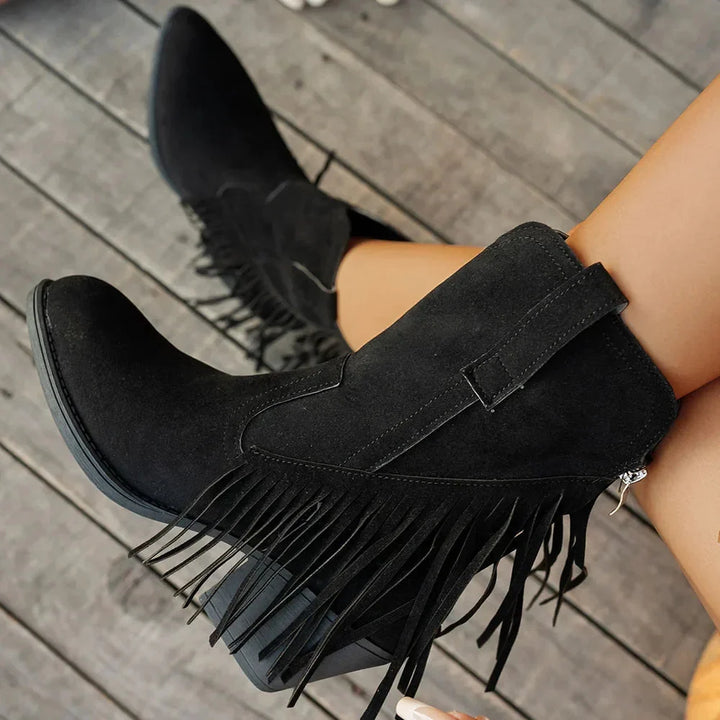 Cynthia | Stylish And Comfortable Fringe Cowboy Boots