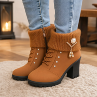 Eleanor | Elegant Fur Lined Block Heel Ankle Boots