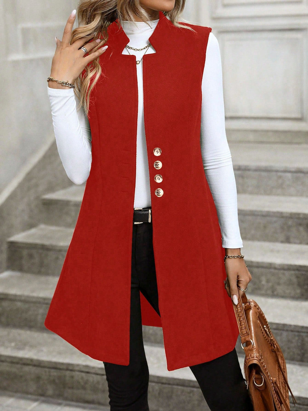 Nora | Gilet sartoriale con bottoni, chic e raffinato