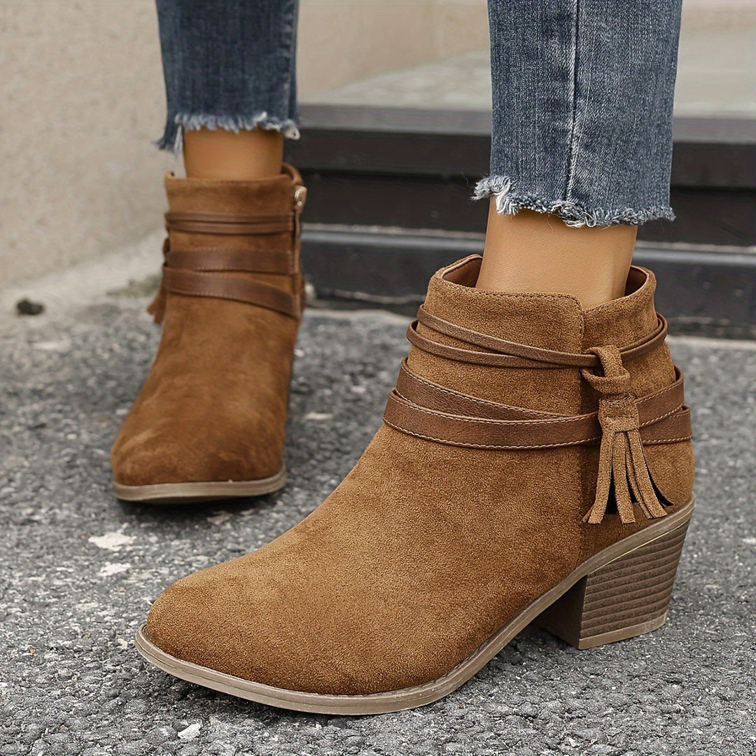 Annabelle | Refined And Versatile Tassel Ankle Boots