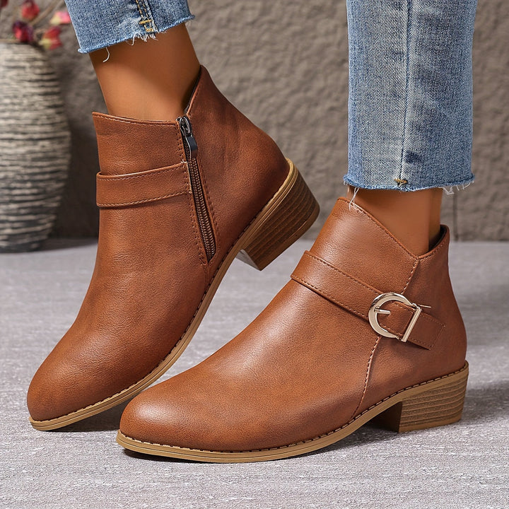Kaitlyn | Modern Buckle-Accented Chelsea Ankle Boots