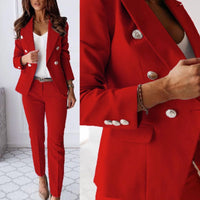 Camille | Elegant Double-Breasted Blazer and Straight-Leg Trouser Set