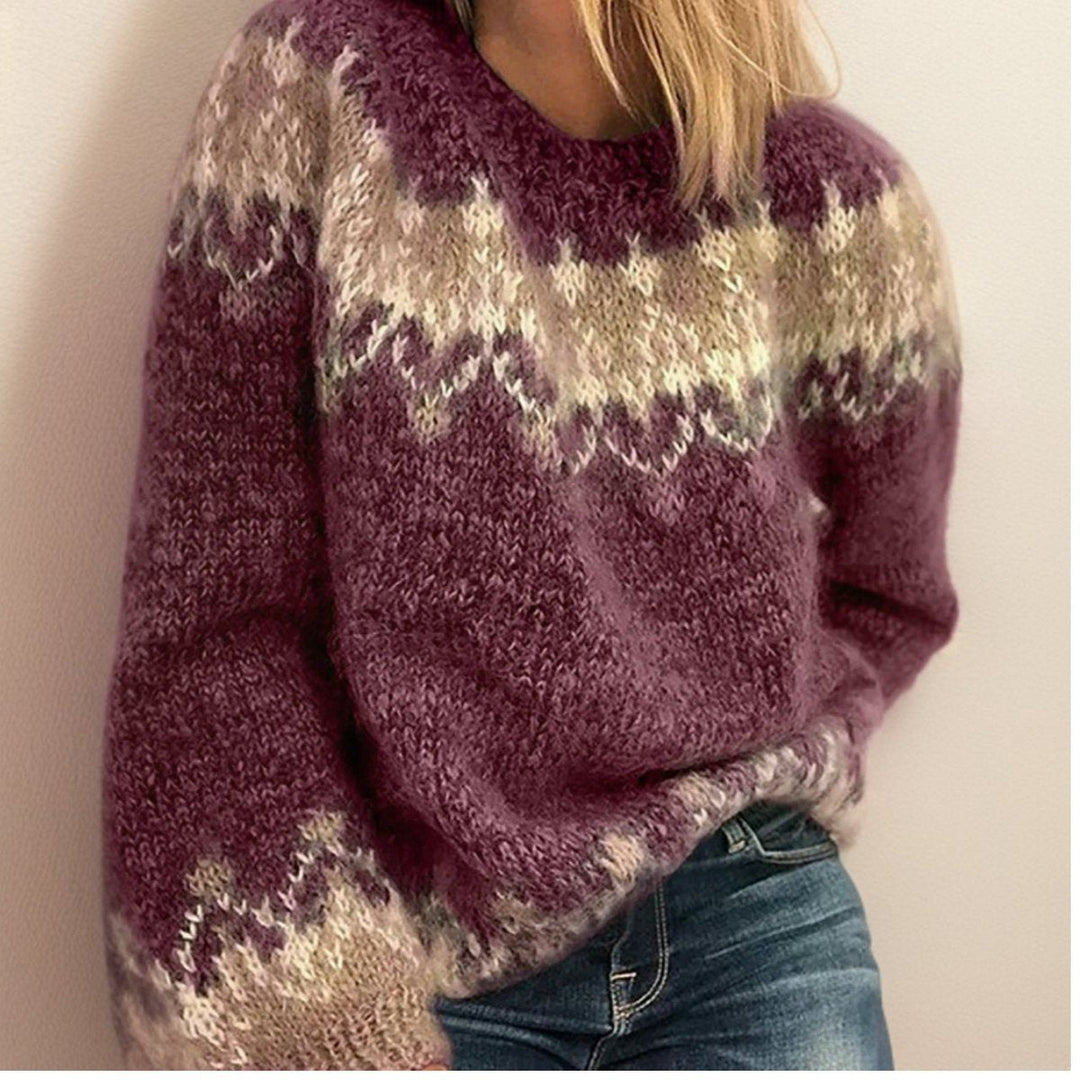 Frieda | Jacquard Knit Sweater – Cozy Nordic Style for Women