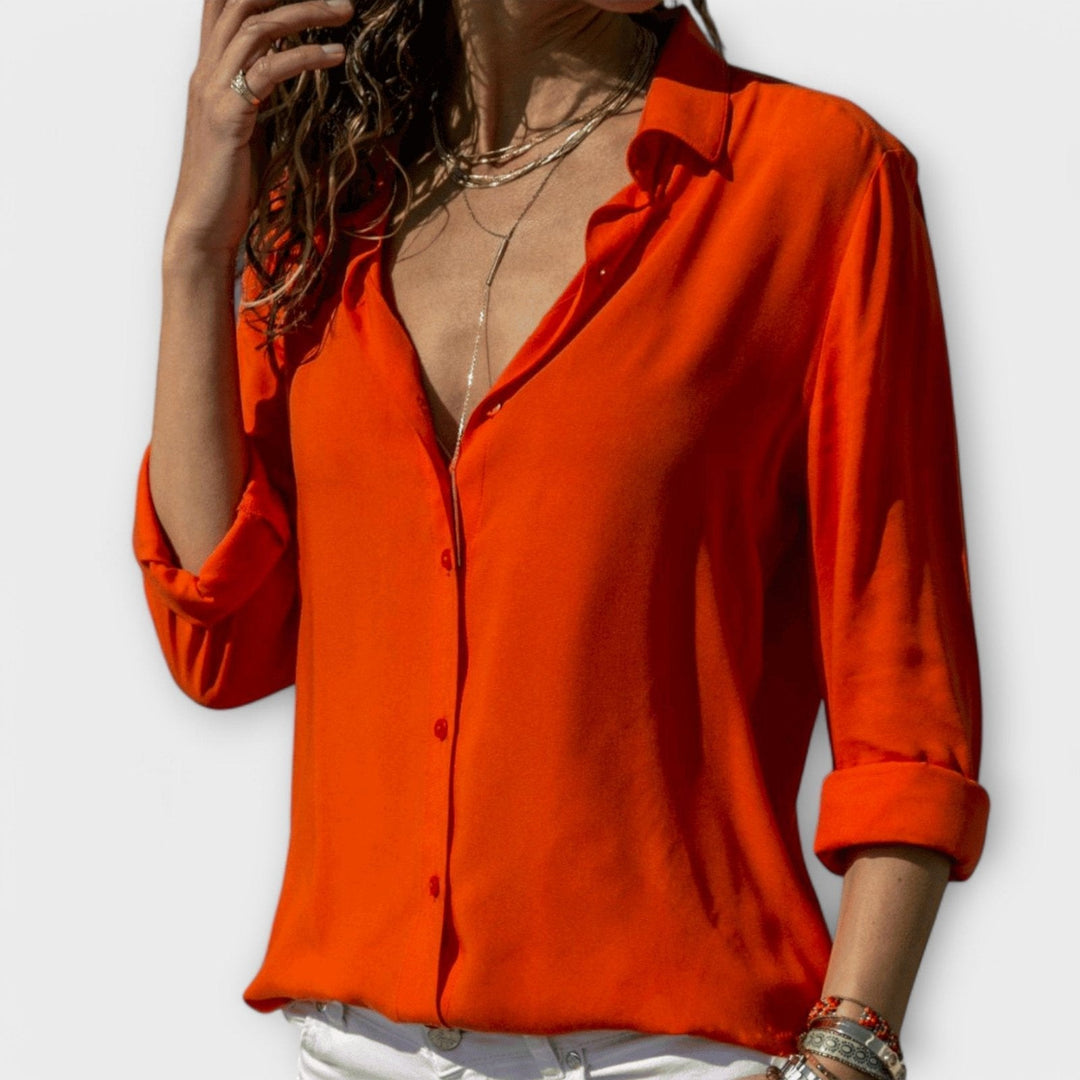 Isla | Button-Up Blouse – Timeless Design for Women