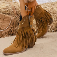 Elizabeth | Stylish And Studded Fringe Cowboy Boots