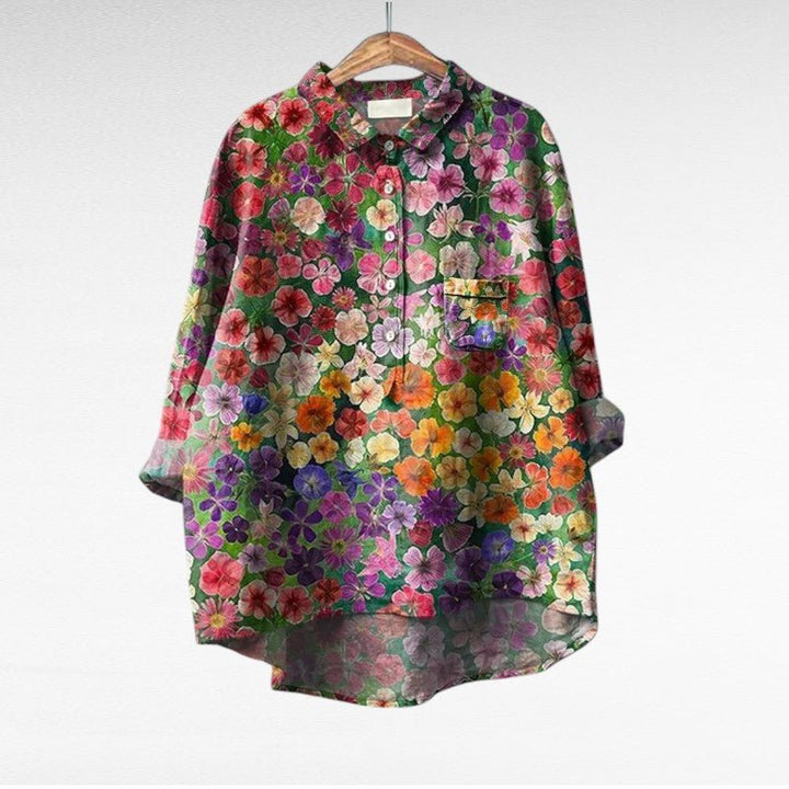 Colleen | Long Sleeve Blouse – Classic Multicolor Style